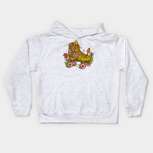 Taurus Roller Skate Kids Hoodie by Doodle by Meg